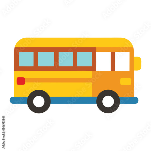 School bus vector icon on white background, isolated object .