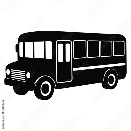 School bus vector icon on white background, isolated object .