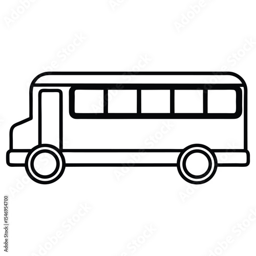 School bus vector icon on white background, isolated object .