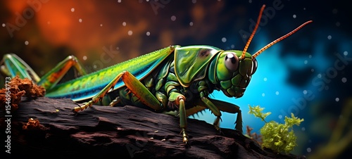 Galaxy Version of GrassHopper world,ai generative