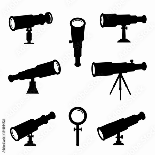 Silhouette telescope spyglass optical instrument set