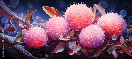 Galaxy Version of lychee world,ai generative