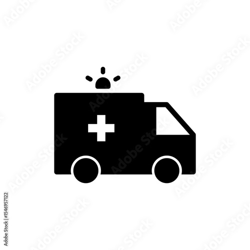 Ambulance icon symbol for apps and websites. ambulance truck sign and symbol. ambulance car