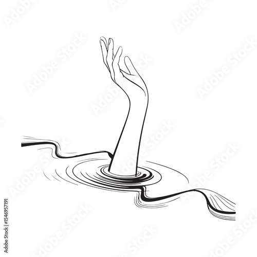 Hand Raising From Water