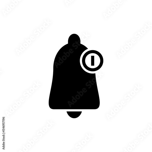 Bell icon symbol for apps and websites. Notification sign and symbol for web site design
