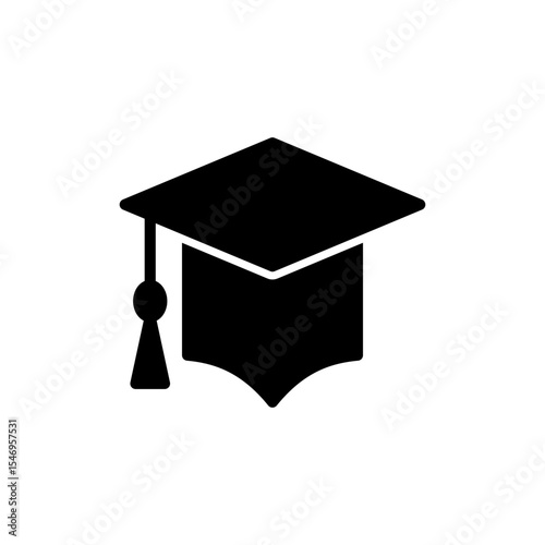 Education icon symbol for apps and websites. Graduation cap sign and symbol. Graduate. Students cap