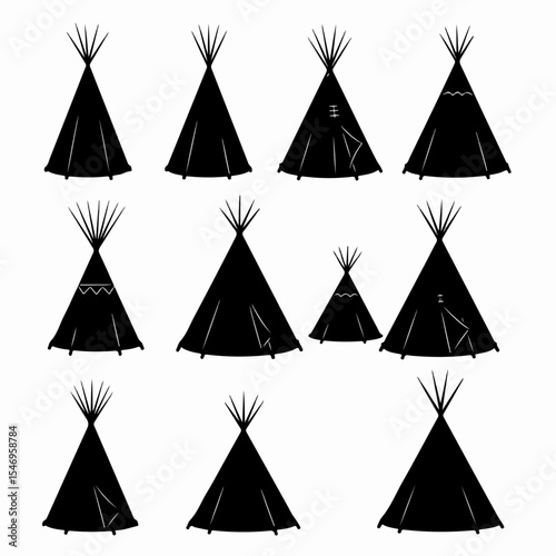 Native American teepees various patterns teepee