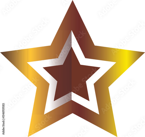 gold star on brown vector
