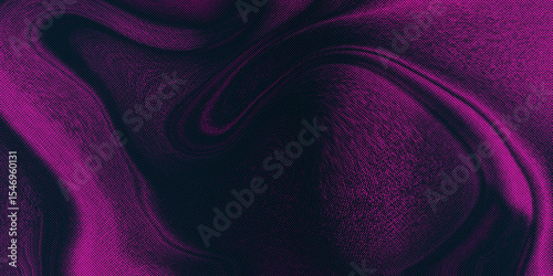 Abstract Illustration with Purple Halftone Texture and Flowing Curved Wave Patterns, Ideal for Modern Backgrounds and Design Projects.