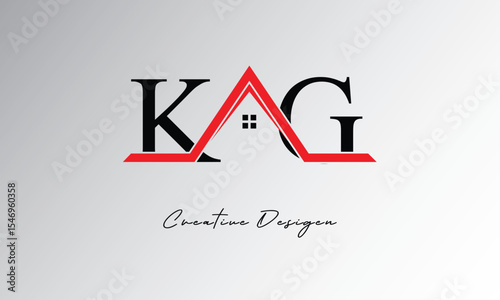 KG Letter House Logo – Creative Real Estate Monogram Design with Roof Shape & Home Symbol for Architecture, Property & Modern Branding Identity