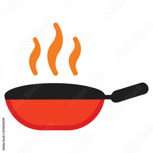 Pan heating icon vector 