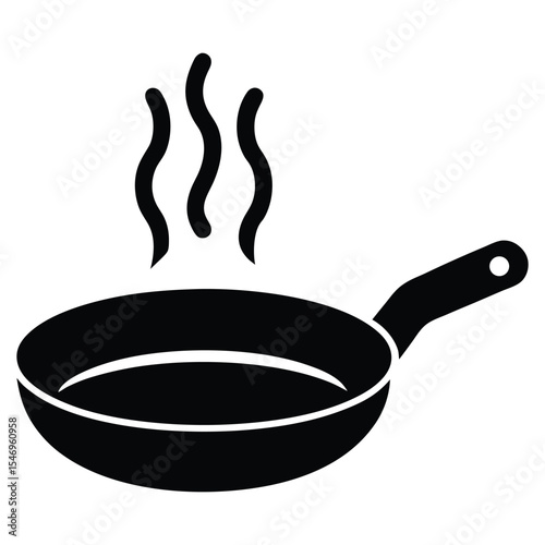 Pan heating icon vector 