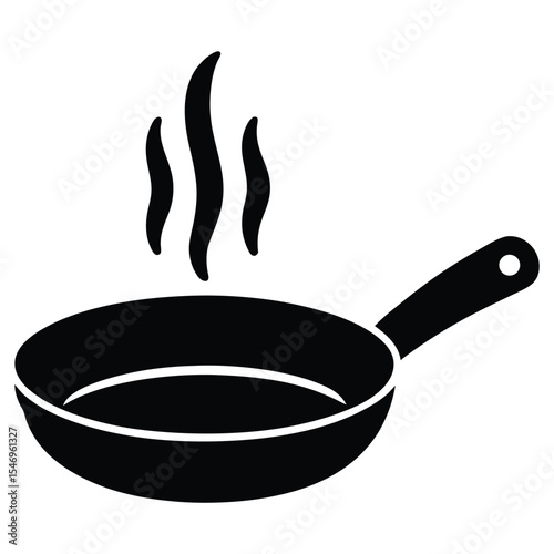 Pan heating icon vector 