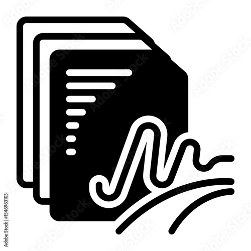 signature icon, glyph icon style
