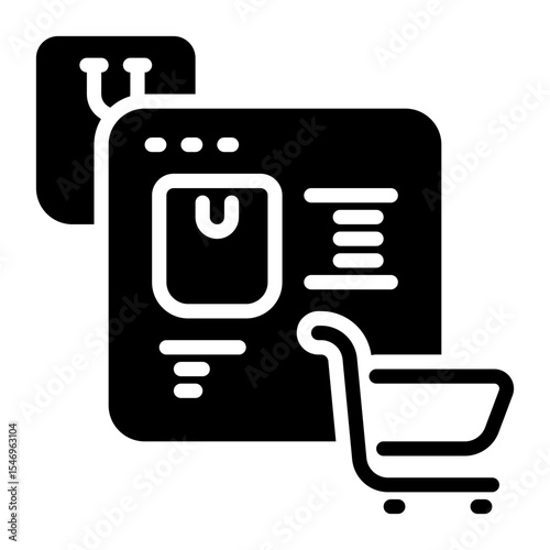 online shop icon, glyph icon style