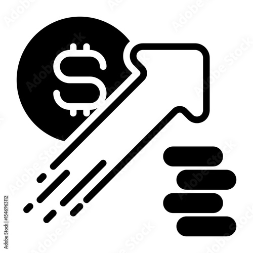 Profit icon, glyph icon style