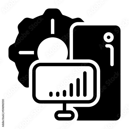 computer icon, glyph icon style