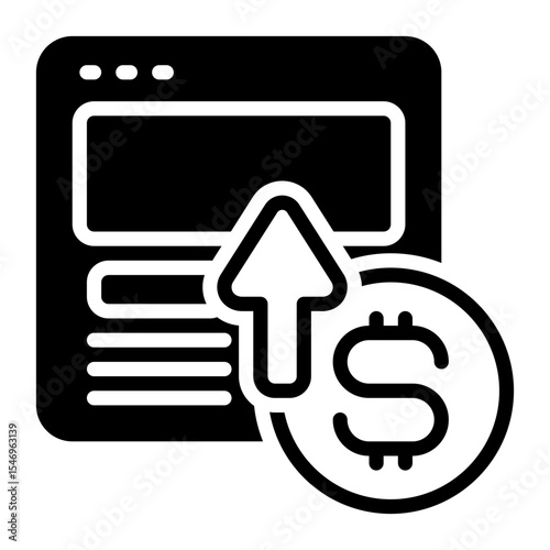 Cost per click icon, glyph icon style