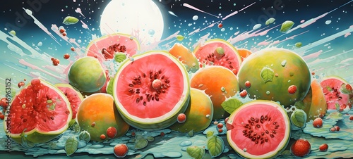 Galaxy Version of guava world,ai generative