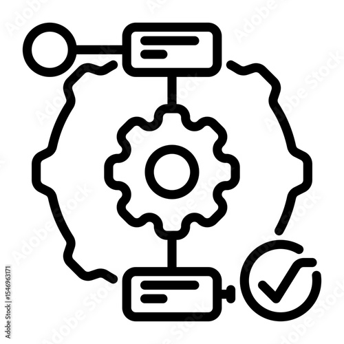 workflow icon, line icon style