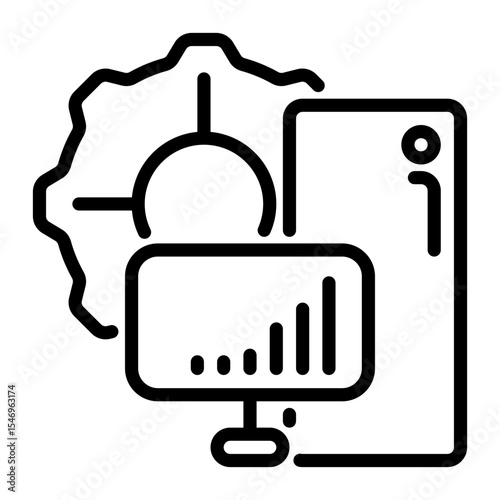 computer icon, line icon style
