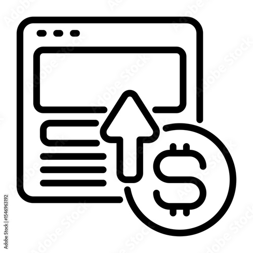 Cost per click icon, line icon style