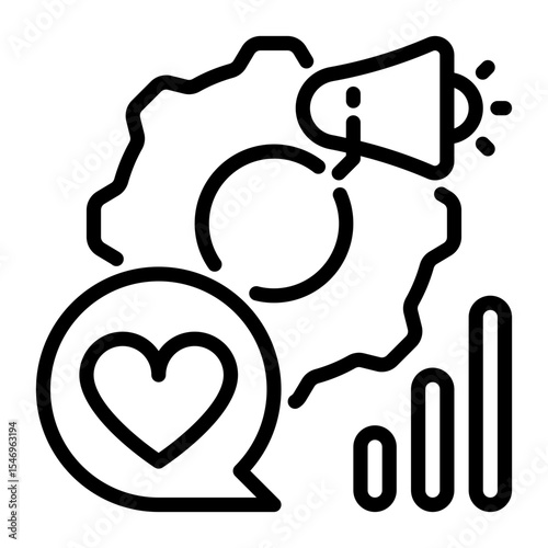 Digital marketing icon, line icon style