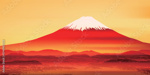 富士山　和柄　秋　背景	