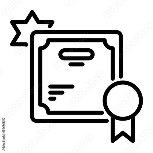 certificate icon, line icon style