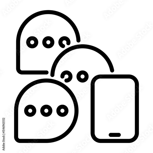 chat icon, line icon style