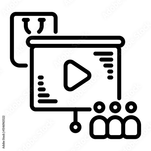 presentation icon, line icon style