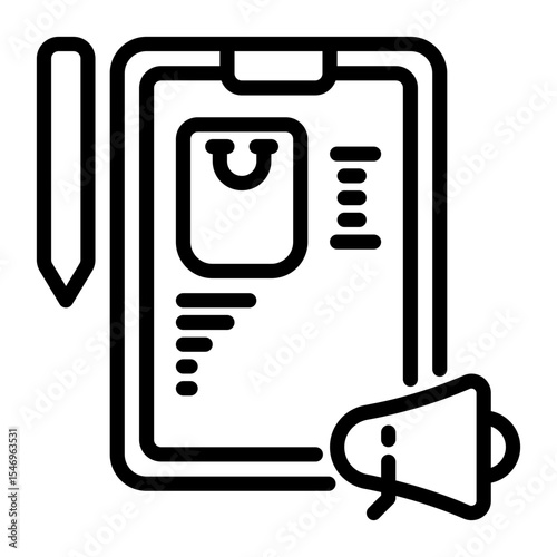 clipboard icon, line icon style
