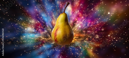 Galaxy Version of pear world,ai generative