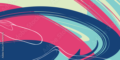 Abstract background in tosca, red and dark blue color. Colorful smooth. Easy editable colored vector illustration.