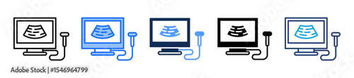 Electrocardiogram multiple icon