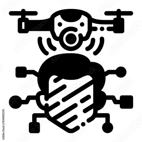 AI Hate Speech Filter Glyph Icon – Vector Moderation Symbol for Platforms