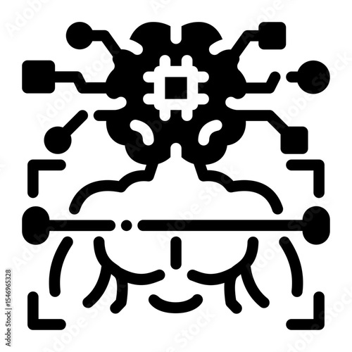 AI Output Filter Glyph Icon – Vector Icon for Secure Data Handling
