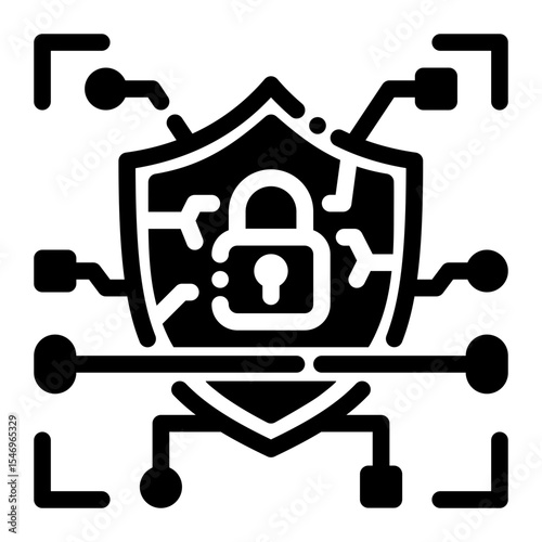 AI Profanity Filter Glyph Icon – Vector Moderation Icon for AI Tools