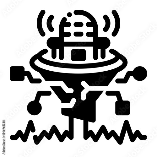 AI Blacklist Glyph Icon – Vector Illustration for Cybersecurity UI