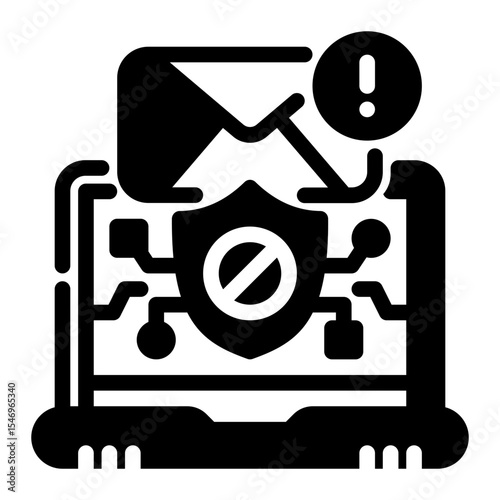 AI Speech Filter Glyph Icon – Flat Vector for Voice Moderation