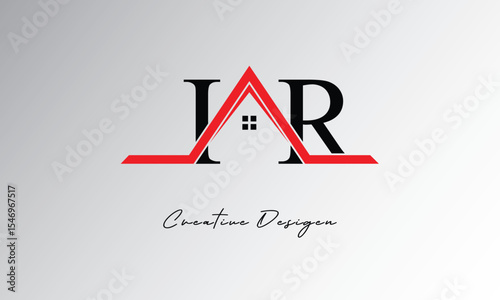 IR Letter House Logo – Creative Real Estate Monogram Design with Roof Shape & Home Symbol for Architecture, Property & Modern Branding Identity