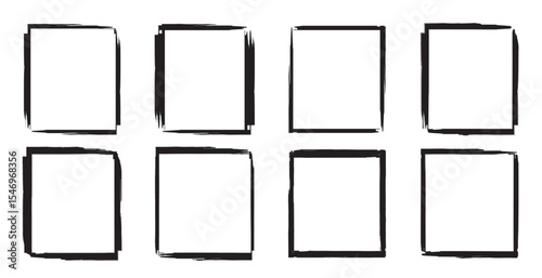 Grunge rectangle frame set. Grunge frame collecton. Grunge border set.  Grunge border decoration vector illustration. vector illustration isolated.