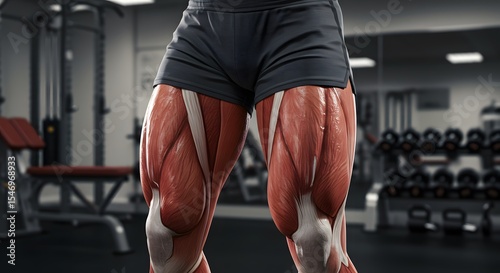Powerful Leg Muscles Anatomy in Gym Setting