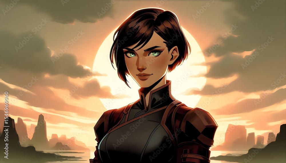 Obraz premium portrait of young anime fantasy character
