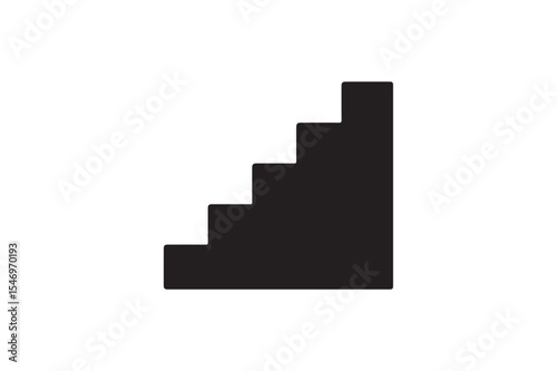 Stair silhouette on white background.01