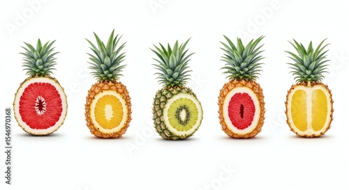 Hybrid Pineapple Fruits: Creative Food Concept