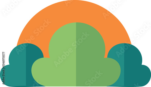 bushes flat vector