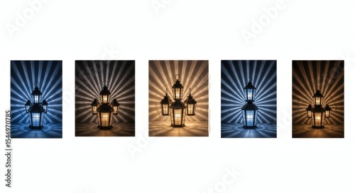 Lantern Array: Radiating Light in Varying Tones