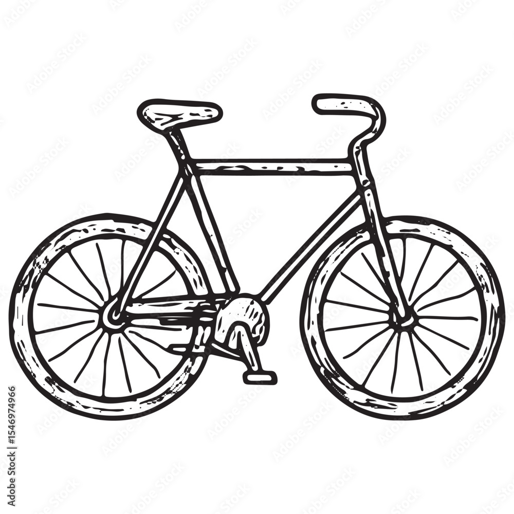 Obraz premium A hand-drawn bicycle icon, symbolizing eco-friendly transport, promoting healthy living and sustainable commuting for a cleaner, greener urban environment