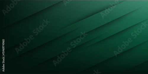 Abstract dark green background with green glowing lines, free space for design.